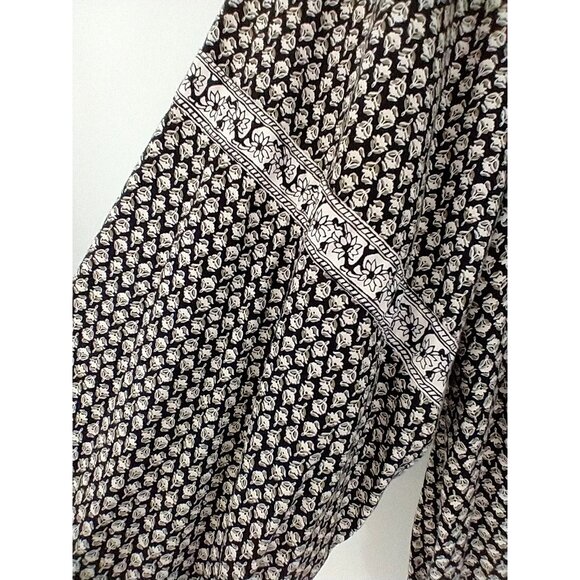 OLD NAVY Top Popover Balloon Sleeve Oversized Black White Boho Blouse - XL - Picture 4 of 9